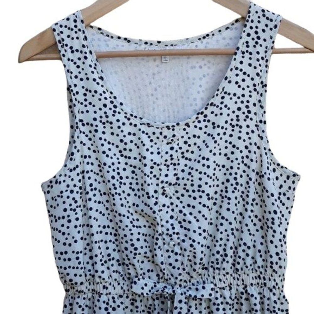 Charlotte Russe Dress Womens M Rockabilly Pinup Polka Dot Sleeveless Mini Cream - Picture 5 of 8
